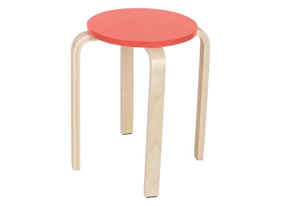 Hocker Ludwig - Birkefarben/Rot, MODERN, Holz (41/45/41cm) Hocker Ludwig - Birkefarben/Rot, MODERN, Holz (41/45/41cm)