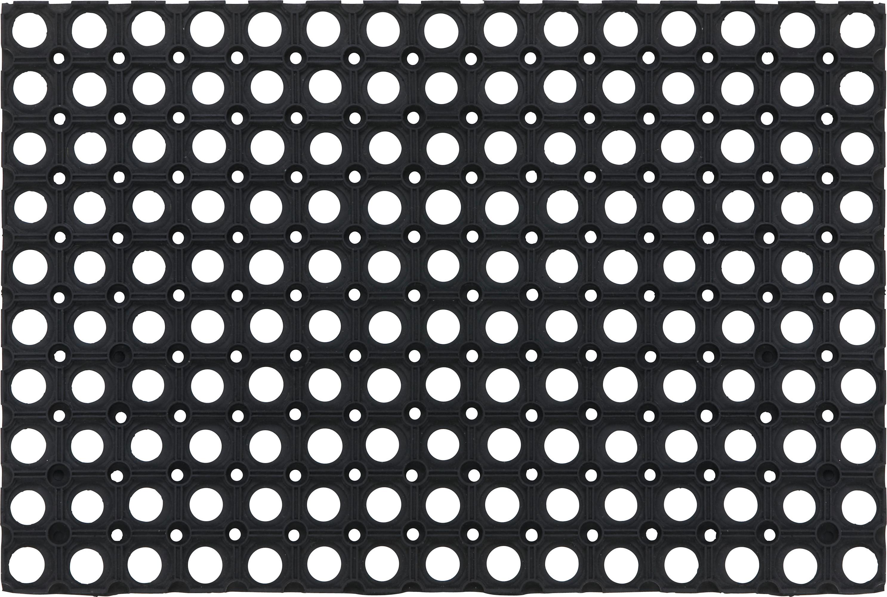 DVEŘNÍ ROHOŽKA RING RUBBER - černá, Konvenční, plast (40/60cm) - Mömax