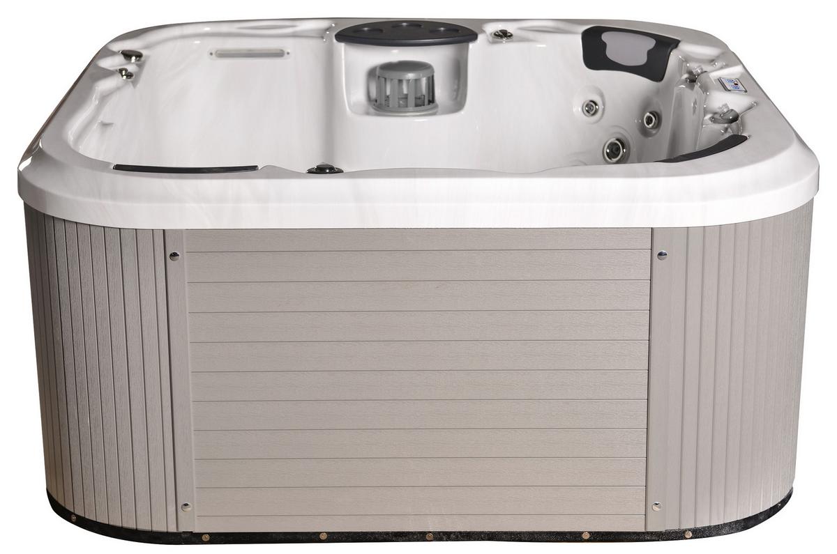 Whirlpool mit Acrylwanne in Weiß und 41 Massagedüsen
