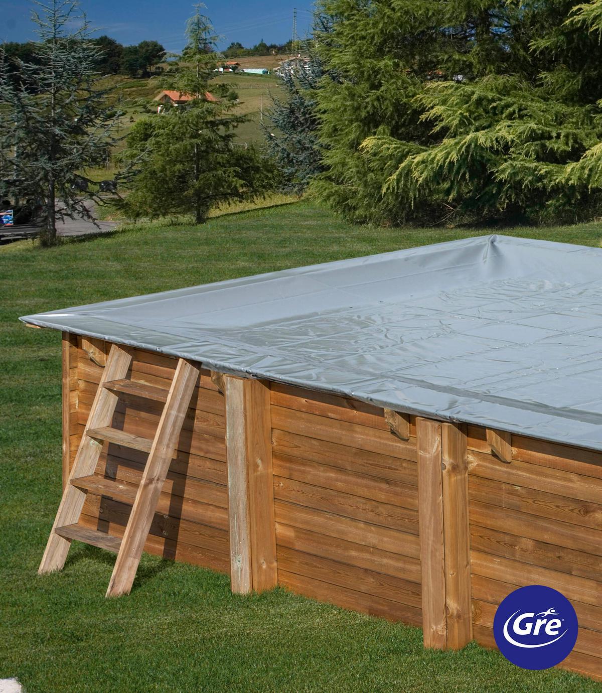 Poolabdeckplane Winterabdeckplane - Grau, KONVENTIONELL, Kunststoff (250/250cm) - Gre