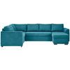 Rozkládací sedací souprava Reno U, barva petrolej - petrolej/černá, Design, textil/plast (205/311/160cm) - Xora