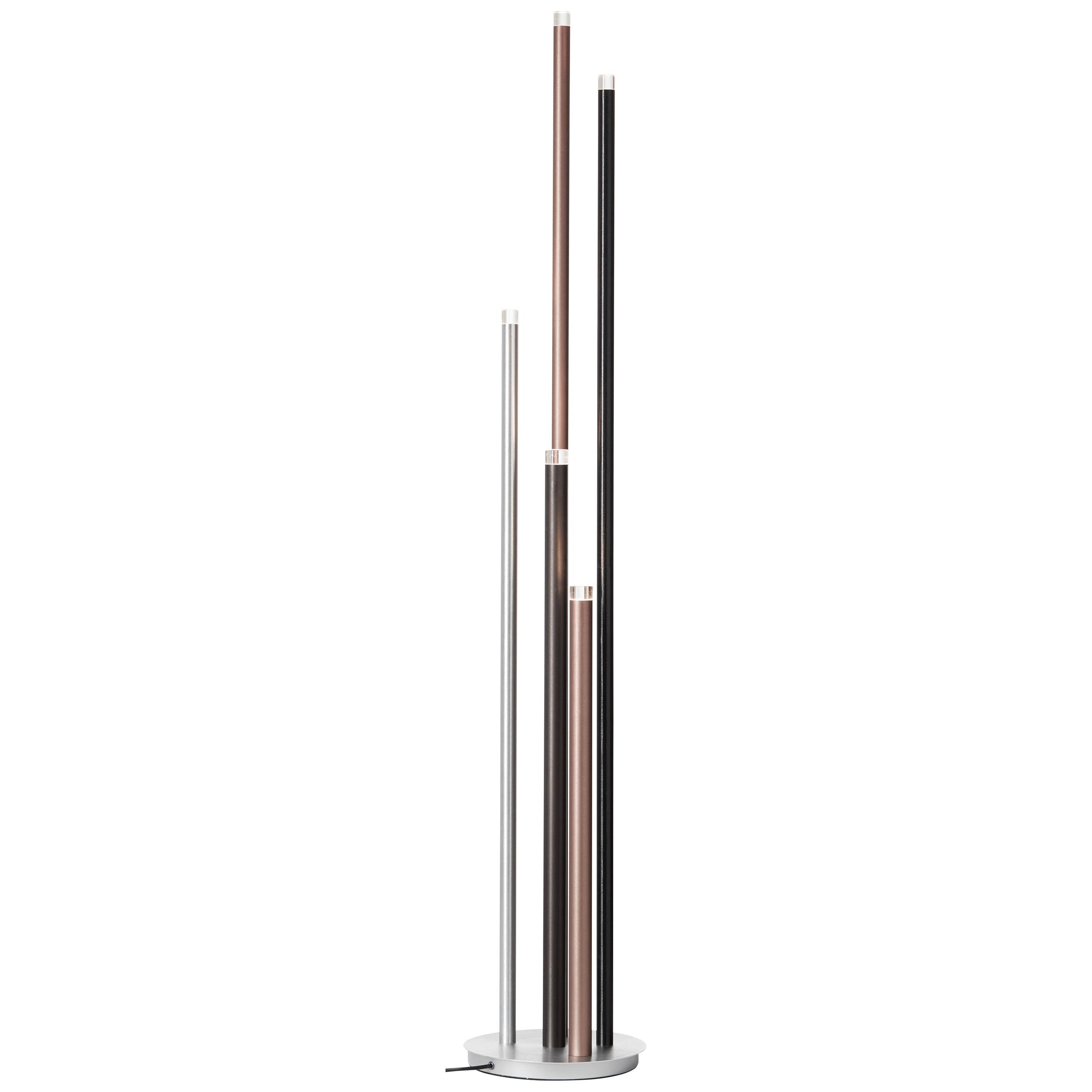 Led-stehleuchte G93771/21 Cembalo - Schwarz/Alufarben, Trend, Kunststoff/Metall (27,5/155,3cm)