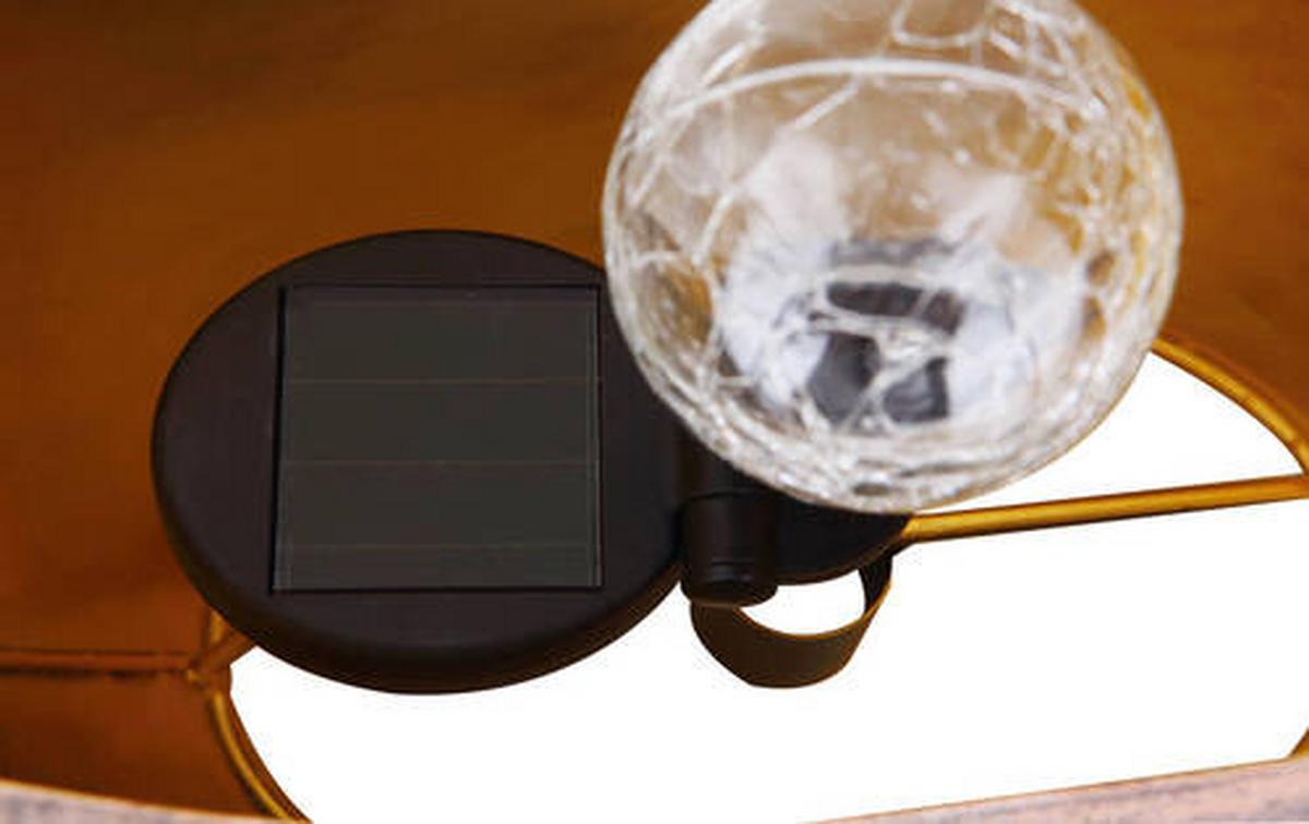 Solarleuchte 36520 - Klar/Messingfarben, Design, Glas/Metall (37,5/13,5/45cm) - Globo
