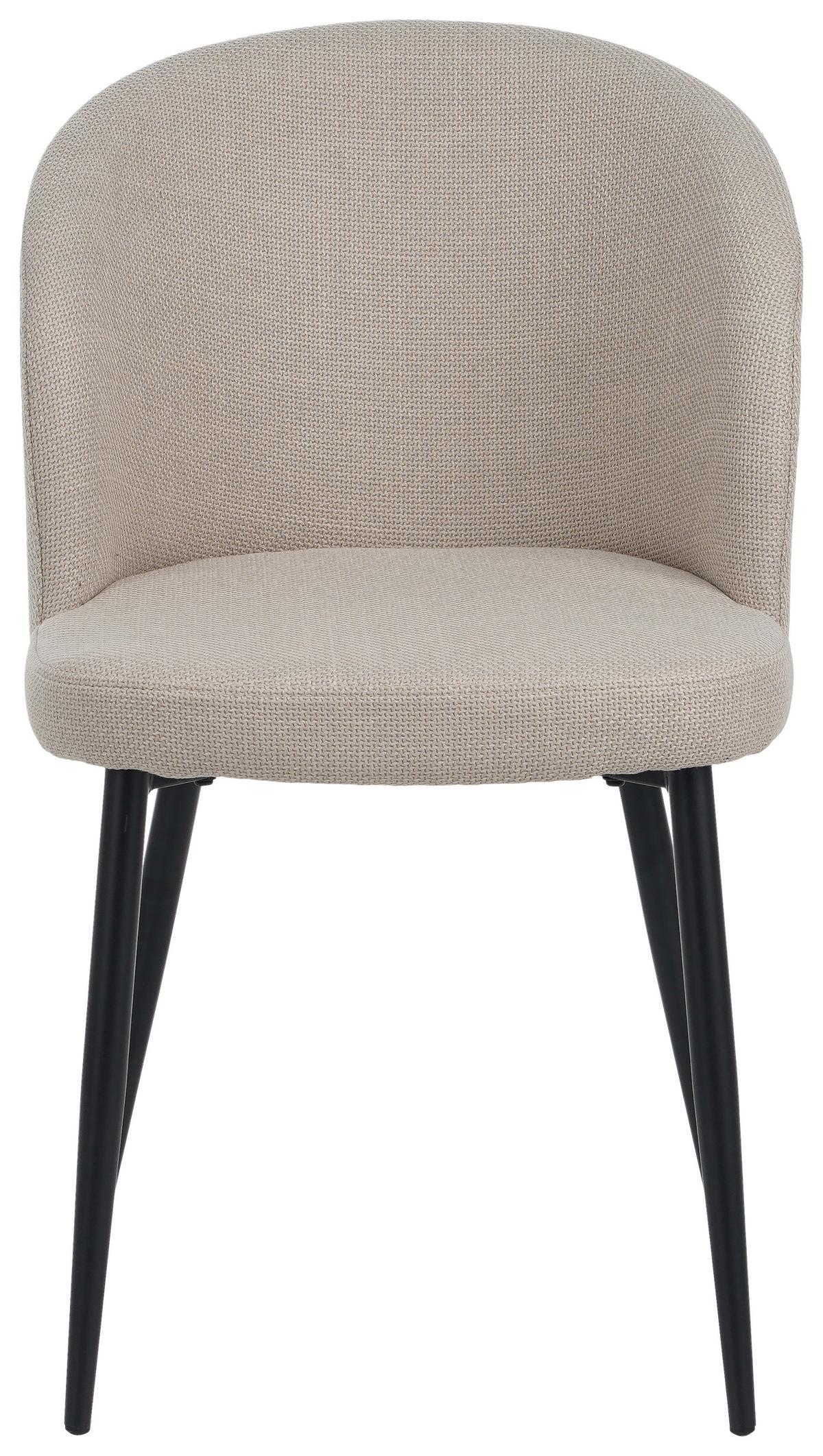 Vierfußstuhl Flo Webstoff Beige, B: 49 cm - Beige/Schwarz, KONVENTIONELL, Textil/Metall (49/78/58cm) - MID.YOU
