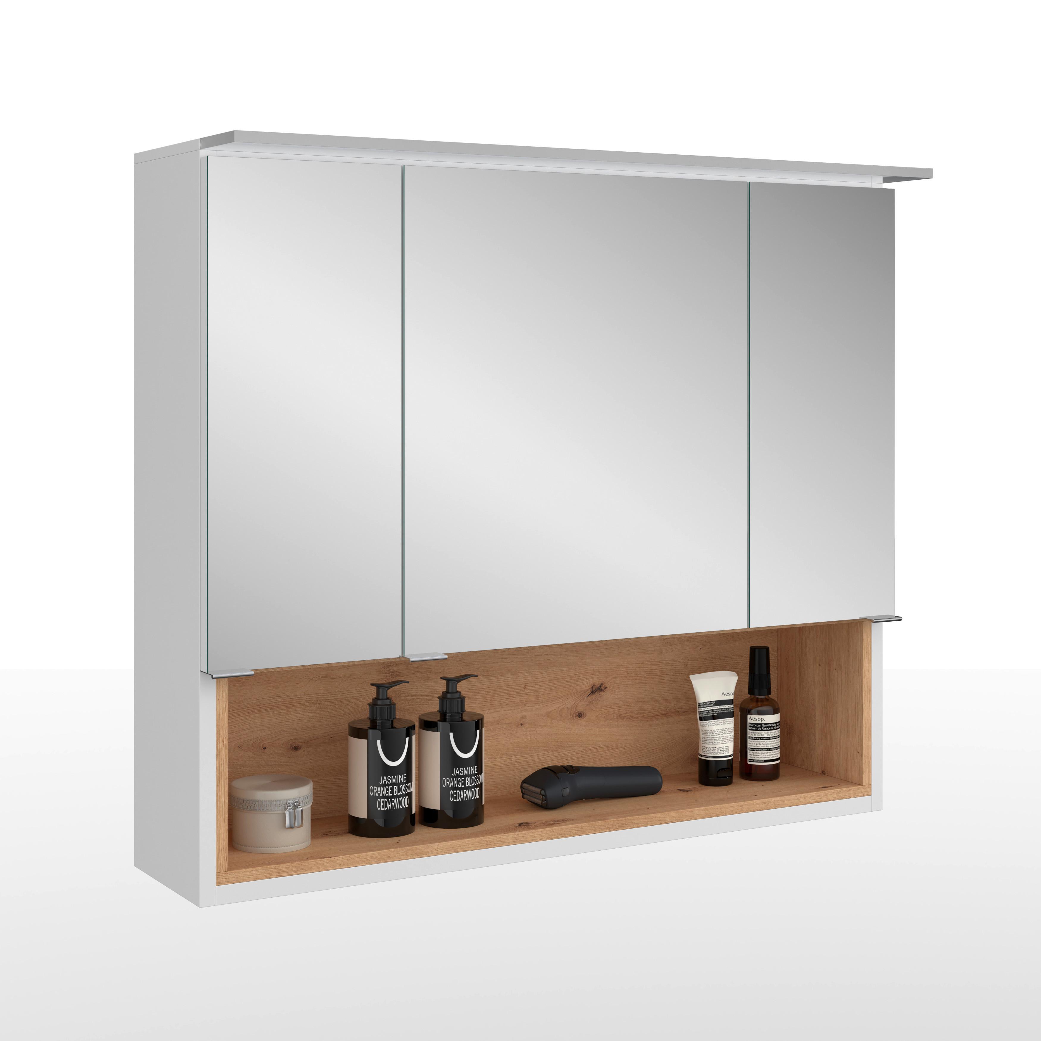 Spiegelschrank Mura mit LED 3-Türig BHT: 80x71x26 cm