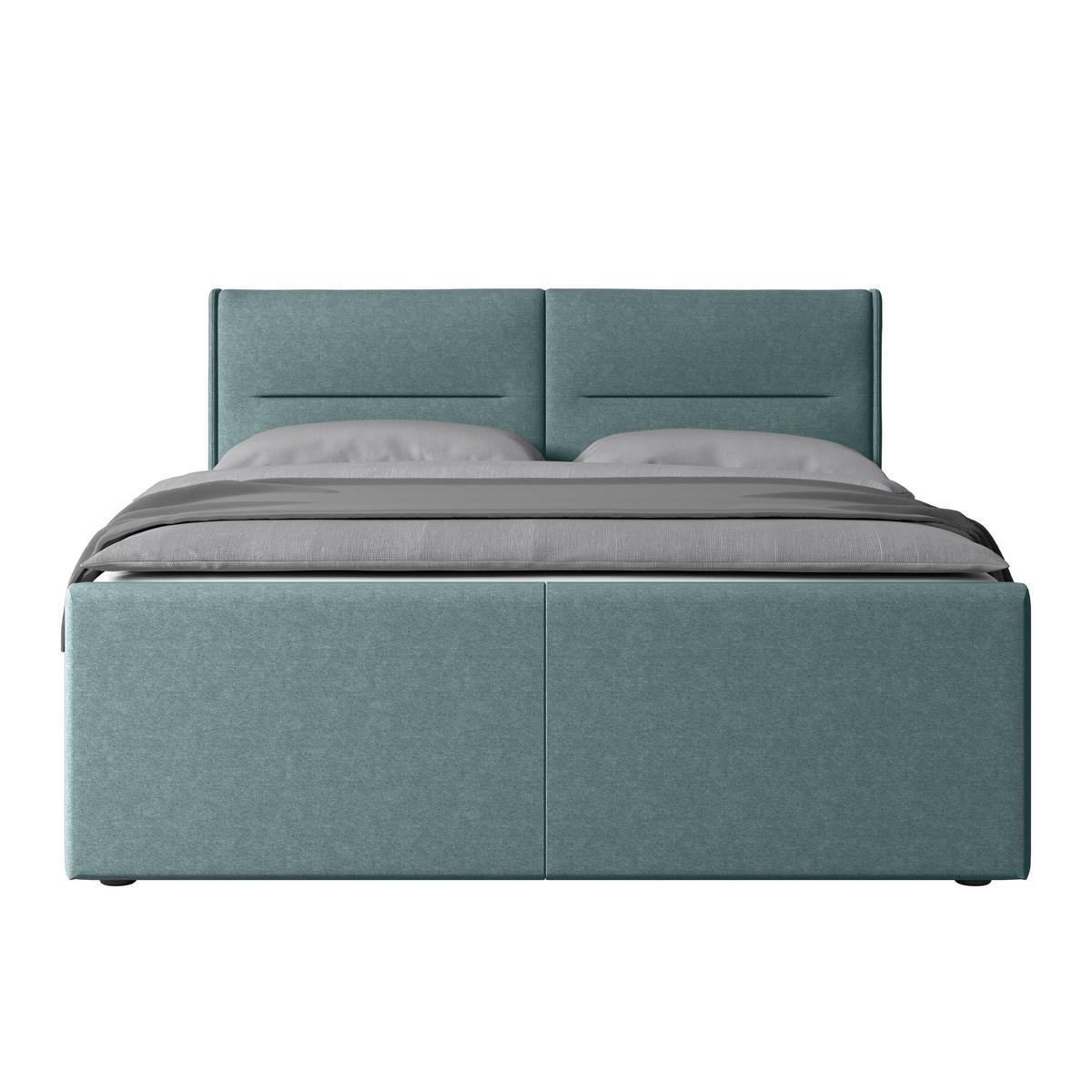 Boxspringbett mit Bettkasten Kyoto Blau 180x200 - Blau, MODERN, Holz/Kunststoff (180/200cm) - MID.YOU