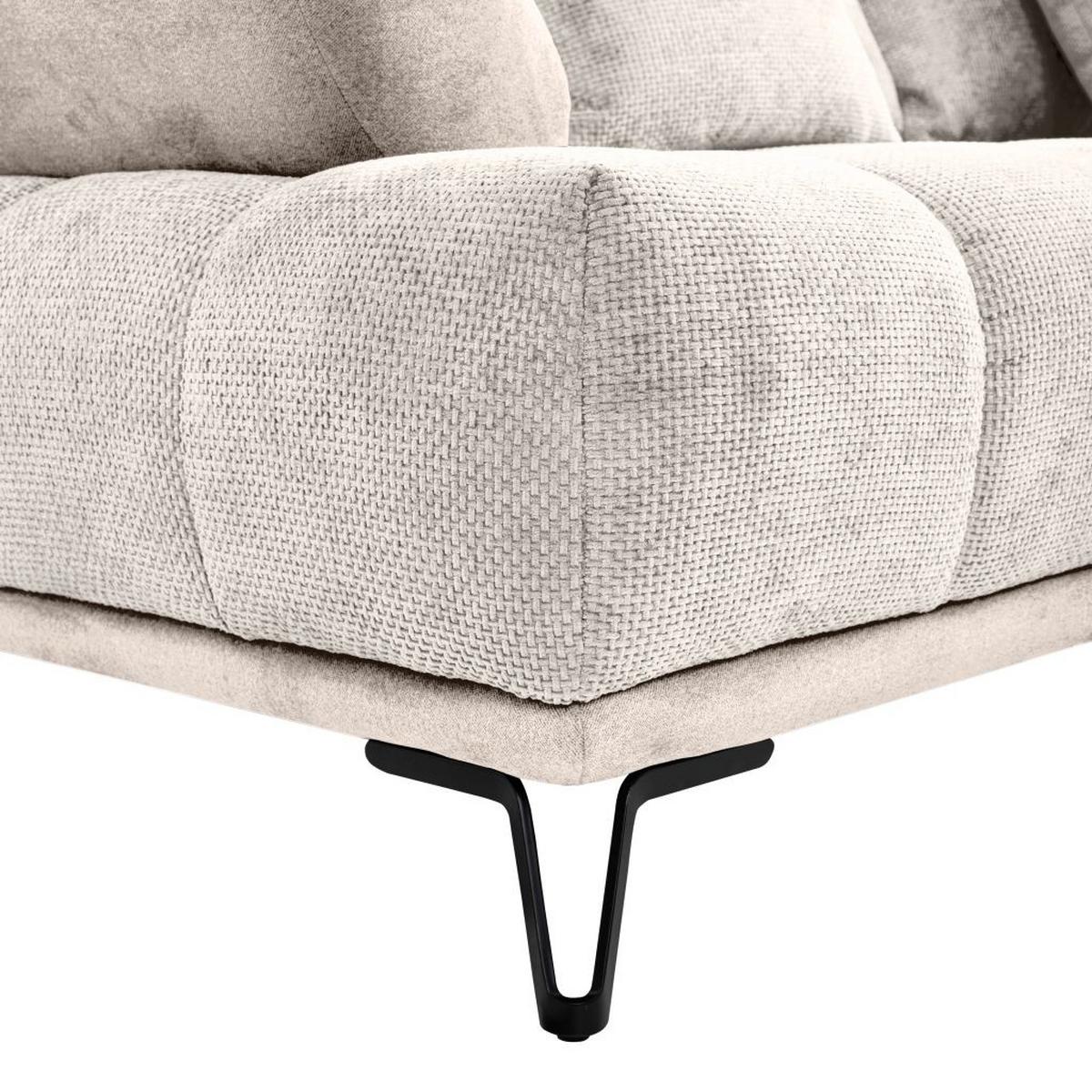 Ecksofa Largo N Beige S: 262x184 cm - Beige/Schwarz, MODERN, Textil (262/184cm)