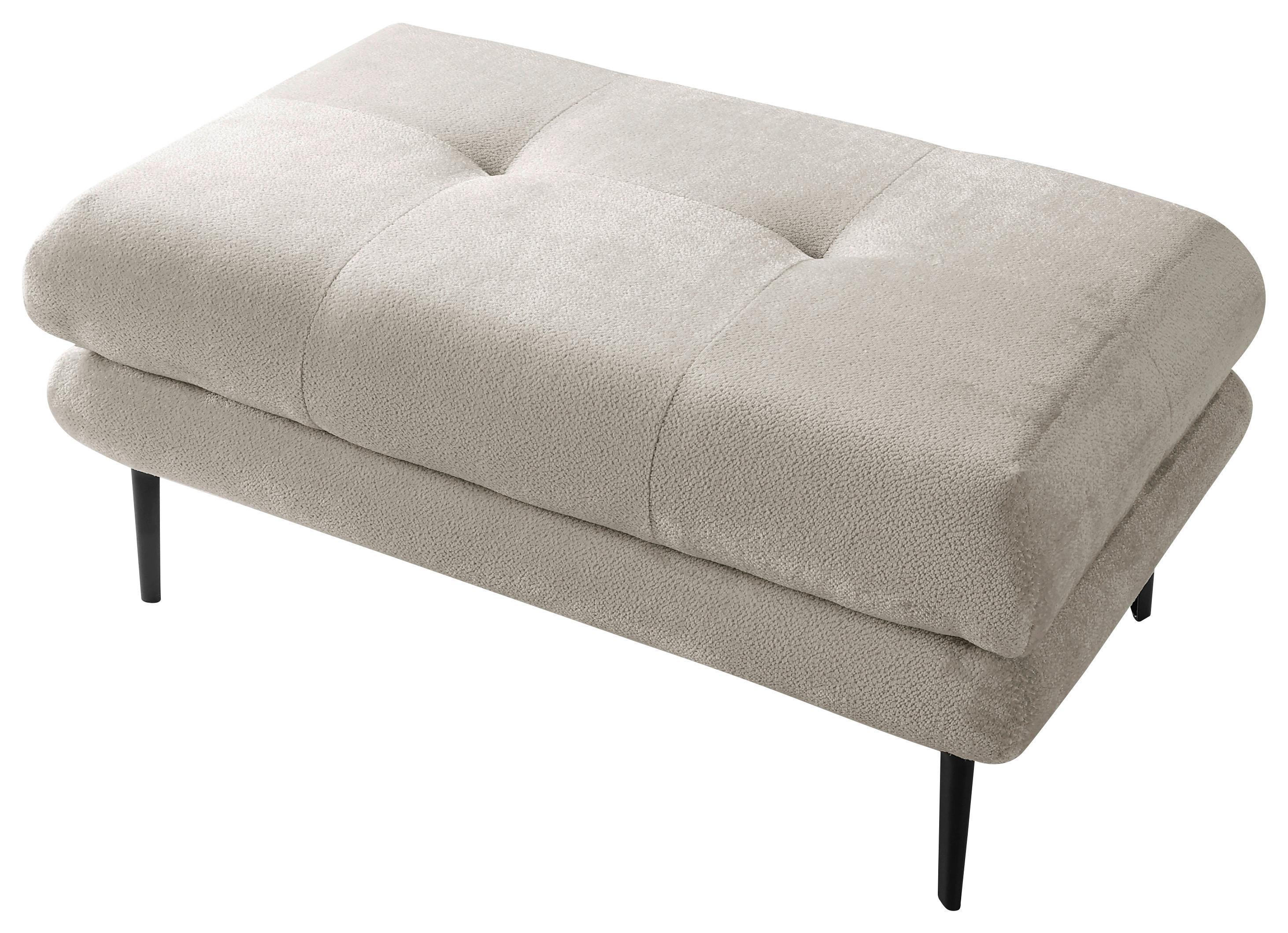 Hocker Ankona Creme/Schwarz, 80 cm - Creme/Schwarz, Design, Textil (80/48/80cm) - MID.YOU