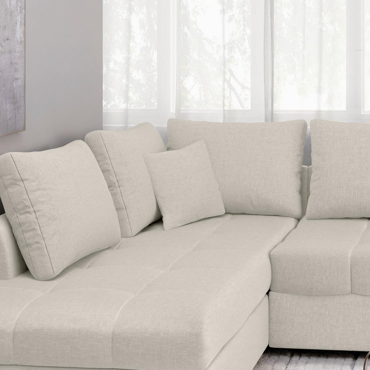 Eckschlafsofa Alvito Weiß S: 202x298 Cm - Schwarz/Weiß, MODERN, Textil (202/298cm) - MID.YOU