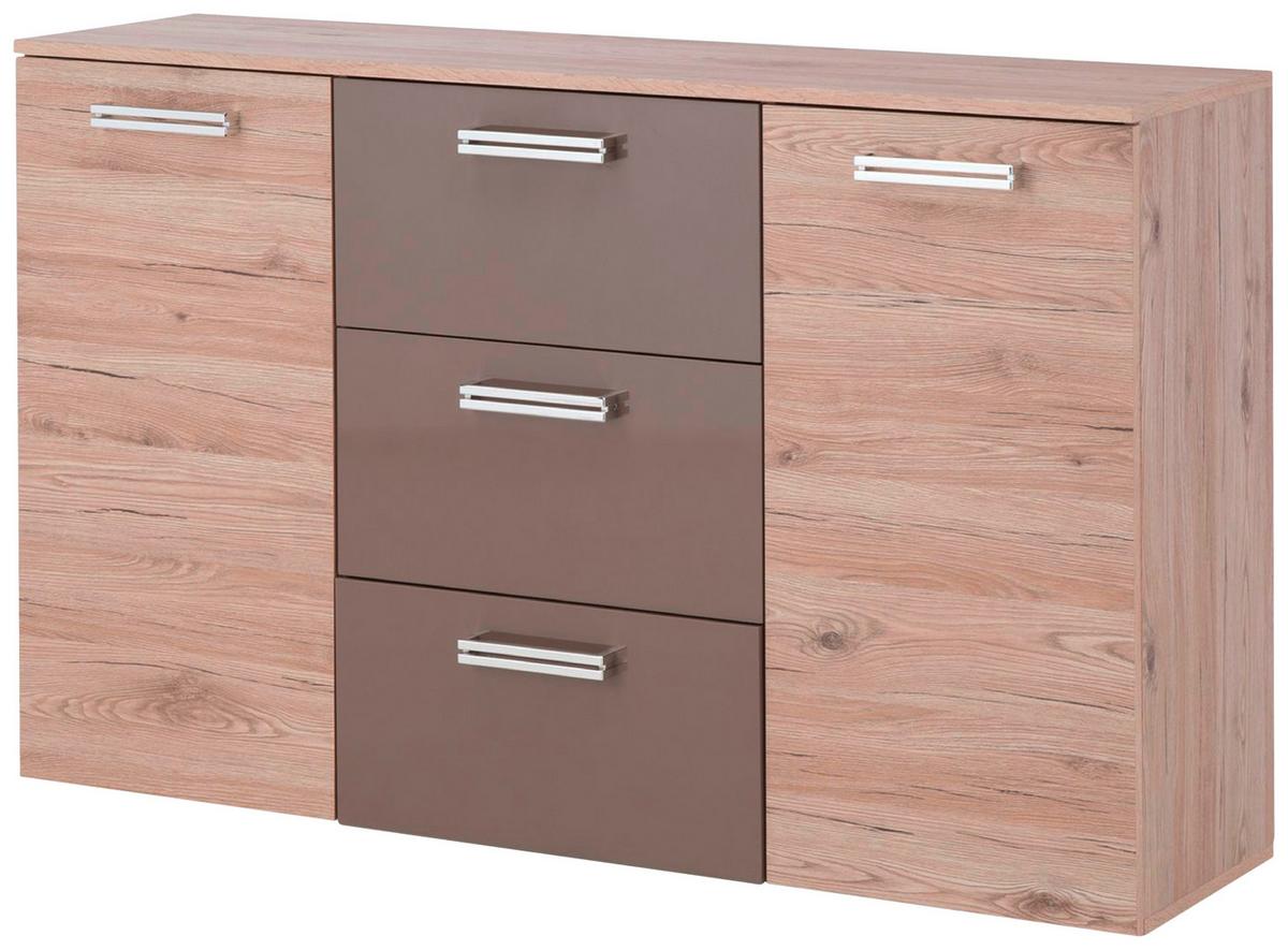 Komód Rossa Ii - bézs/tölgyfa színű, Modern, faalapú anyag (130/85/35cm)
