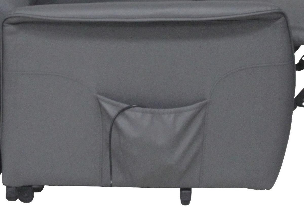 Fernsehsessel Elektrisch Graham Lederlook Grau - Dunkelgrau/Schwarz, KONVENTIONELL, Textil/Metall (66/80-97/90-159,5cm) - Luca Bessoni