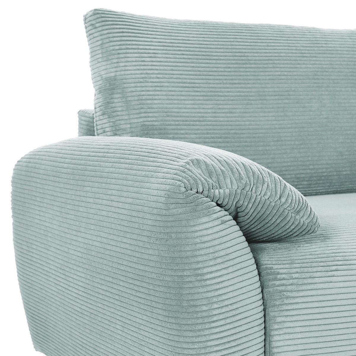 Ecksofa Cuty Mintgrün S: 266x180 cm - Schwarz/Mintgrün, KONVENTIONELL, Textil (266/180cm) - MID.YOU