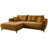 Ecksofa mit Schlaffunktion Restato Goldfarben - Goldfarben/Schwarz, MODERN, Holz/Textil (177/246cm) - MID.YOU