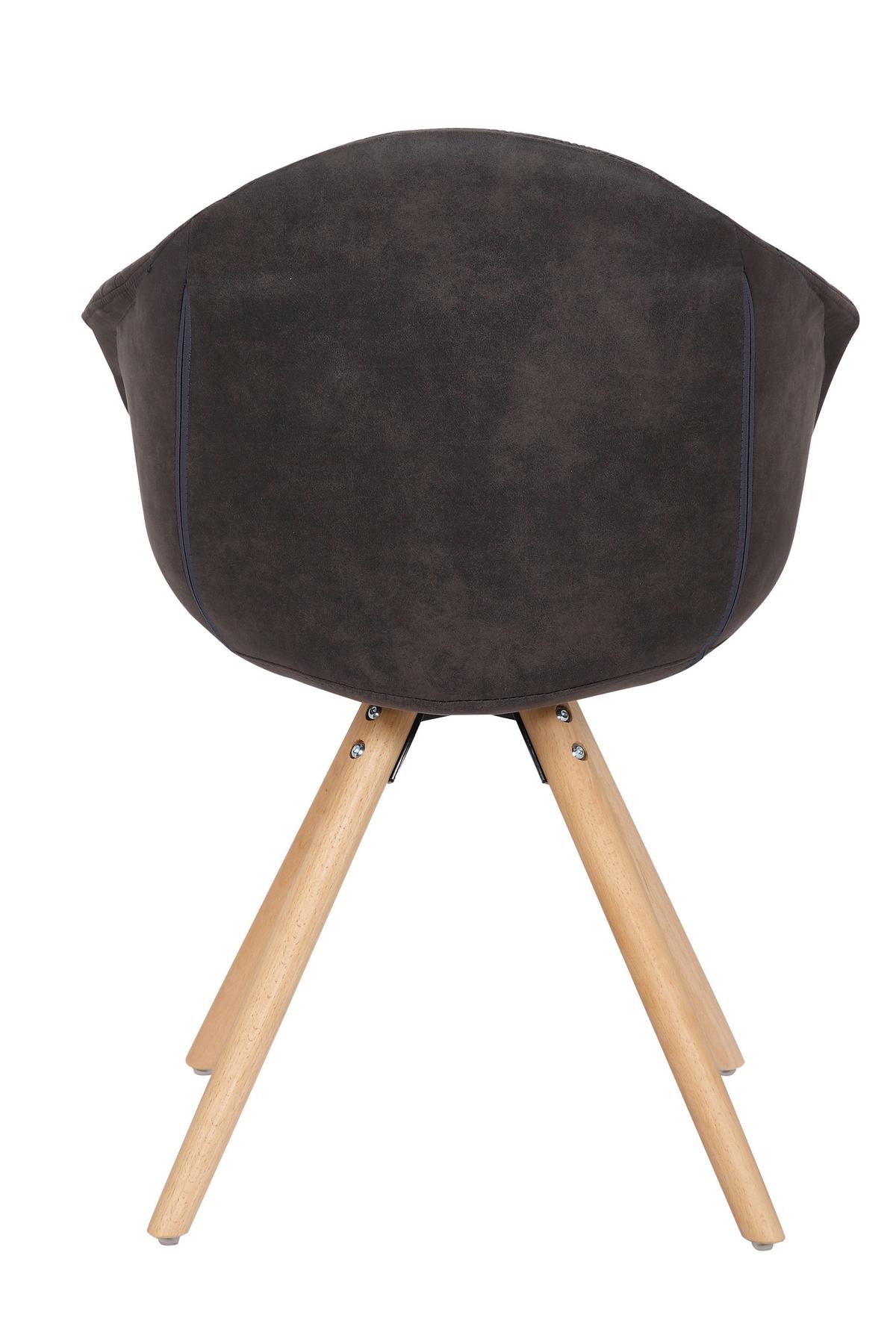 Schalenstuhl Chadwick Schwarz Gepolstert 2er-Set - Schwarz/Braun, MODERN, Holz/Textil (59/82/55cm) - Kayoom