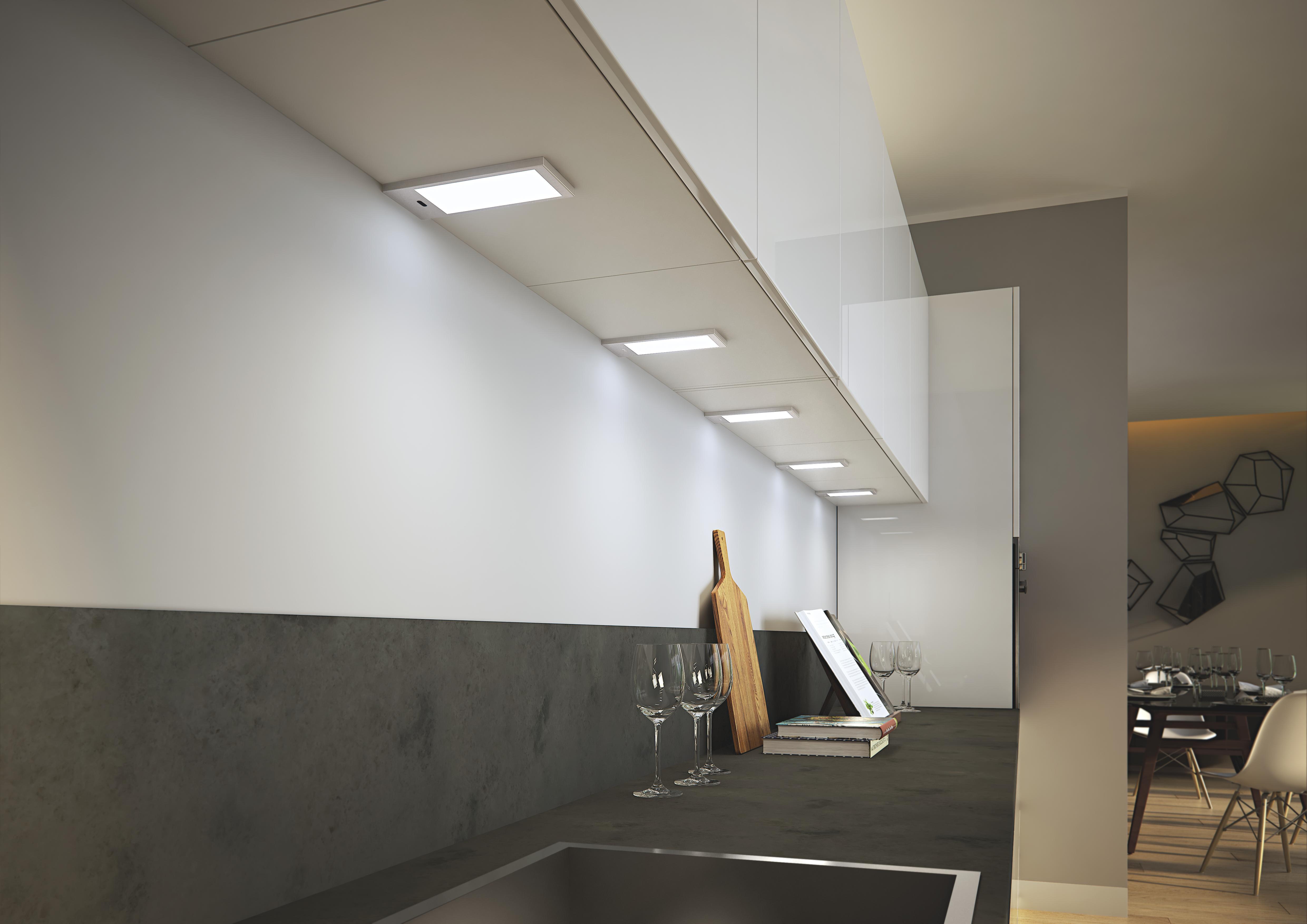 Küchen LED-Unterbauleuchte Leon aus Edelstahl
