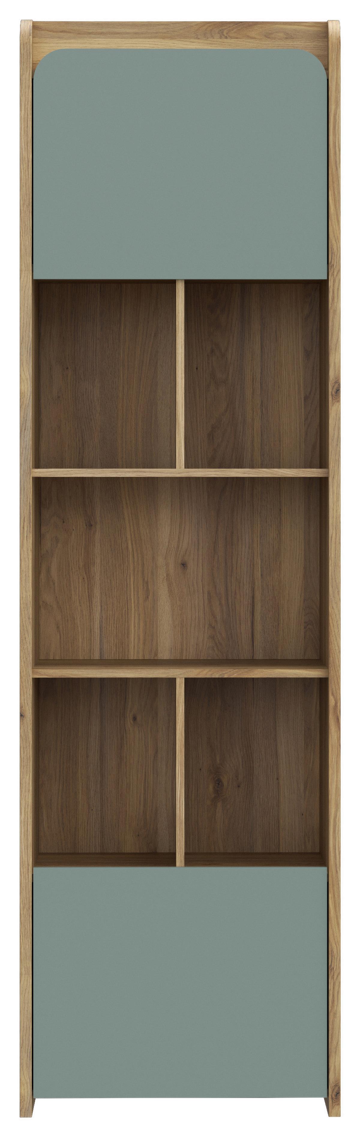 REGÁL HOA - čierna/farba duba, Modern, kompozitné drevo/plast (159,4/204/41,3cm)