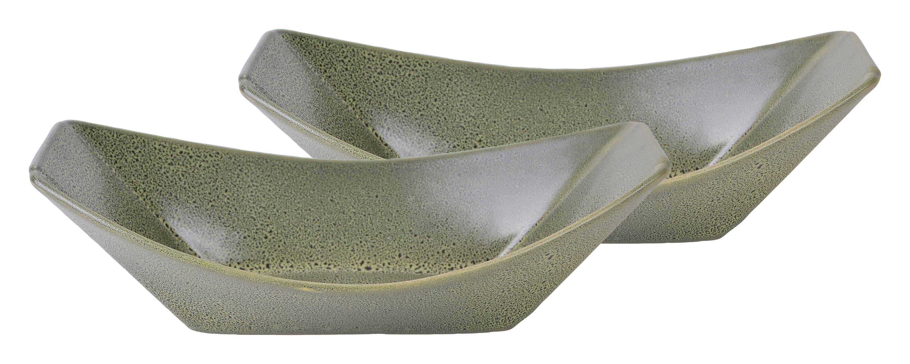 Schüsselset Keramik Grün 2--Teilig. Bxh: 24x13,5 Cm - Grün, Basics, Keramik (23,5/13,5cm) - Creatable