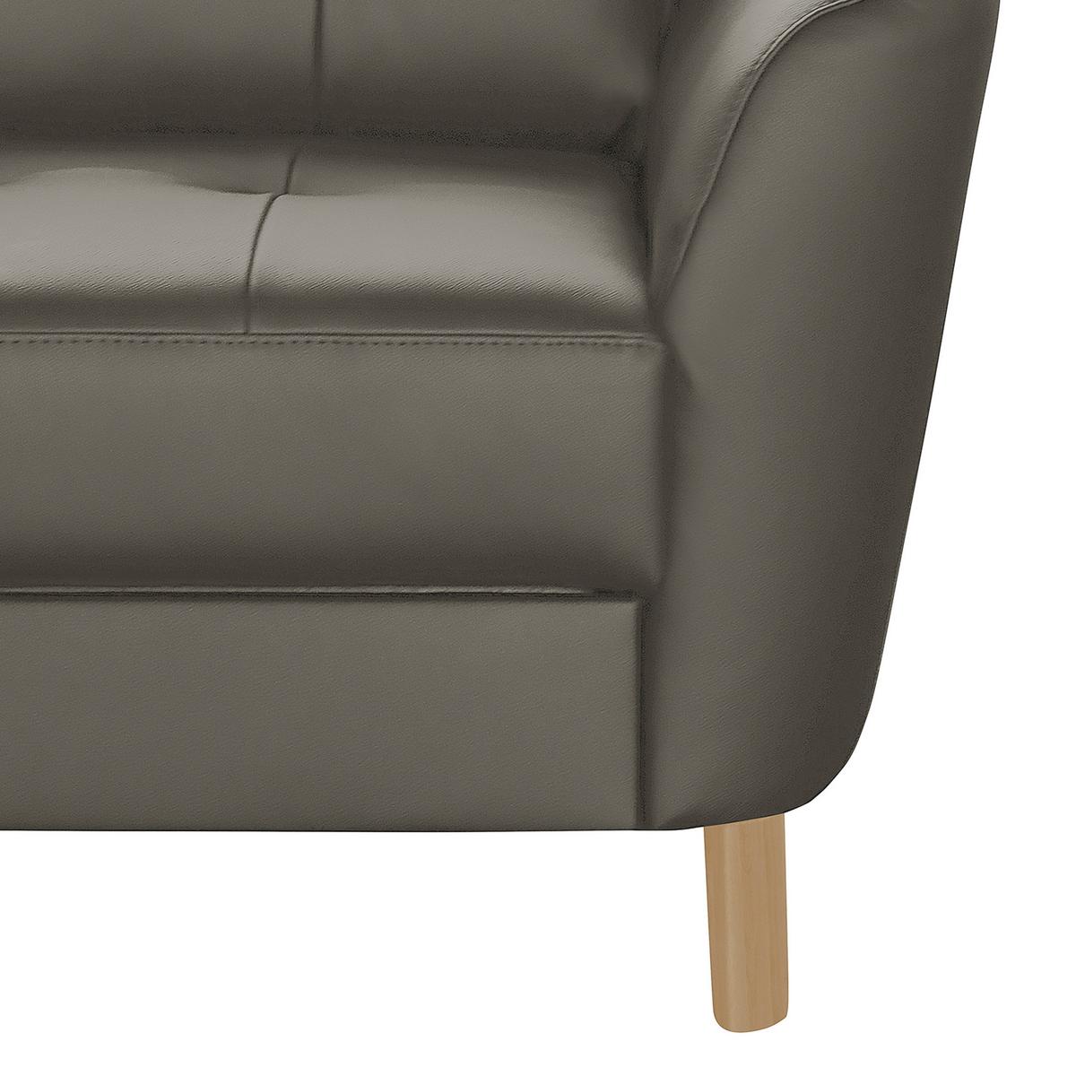 Ecksofa Nordic Schlammfarben S: 190x236 cm - Schlammfarben/Buchefarben, Design, Leder/Textil (190/236cm) - Livetastic