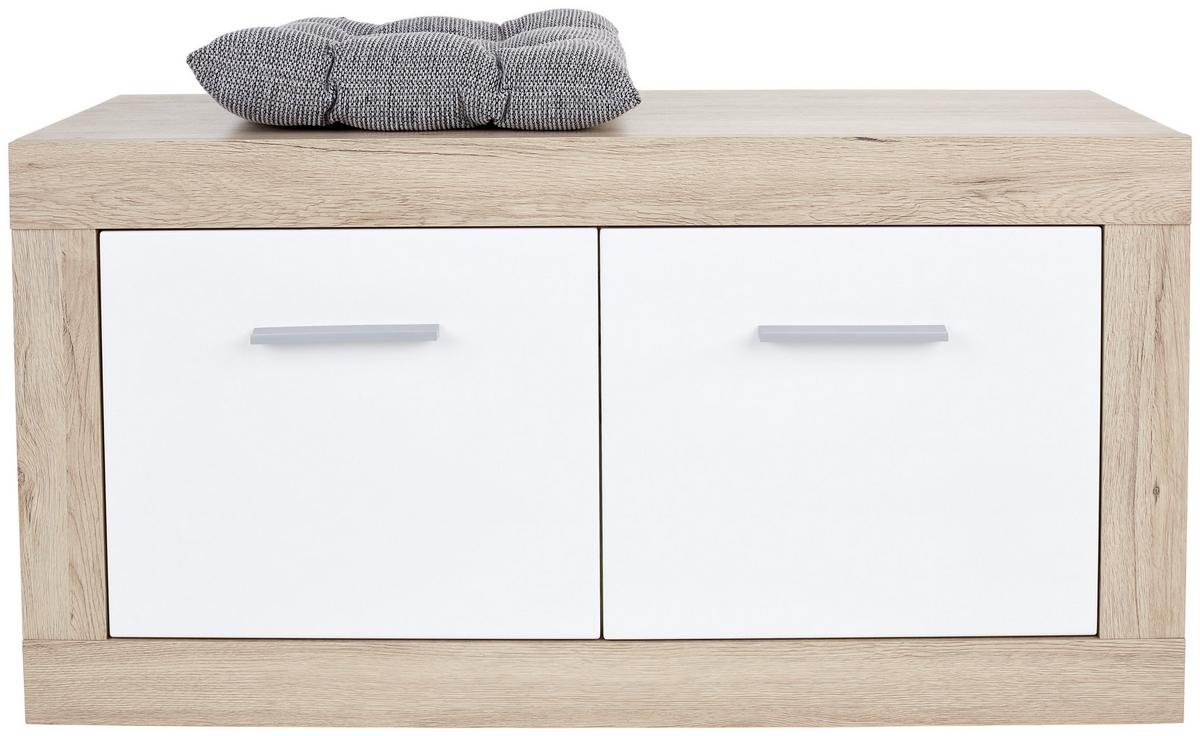 Lavica do predsiene MALTA - čierna/biela, Modern, kompozitné drevo/plast (94,9/49,2/36cm)