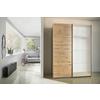 Schwebetürenschrank Subito - Silberfarben/Eiche Artisan, MODERN, Holzwerkstoff (136/197/61cm) - Rauch Möbel