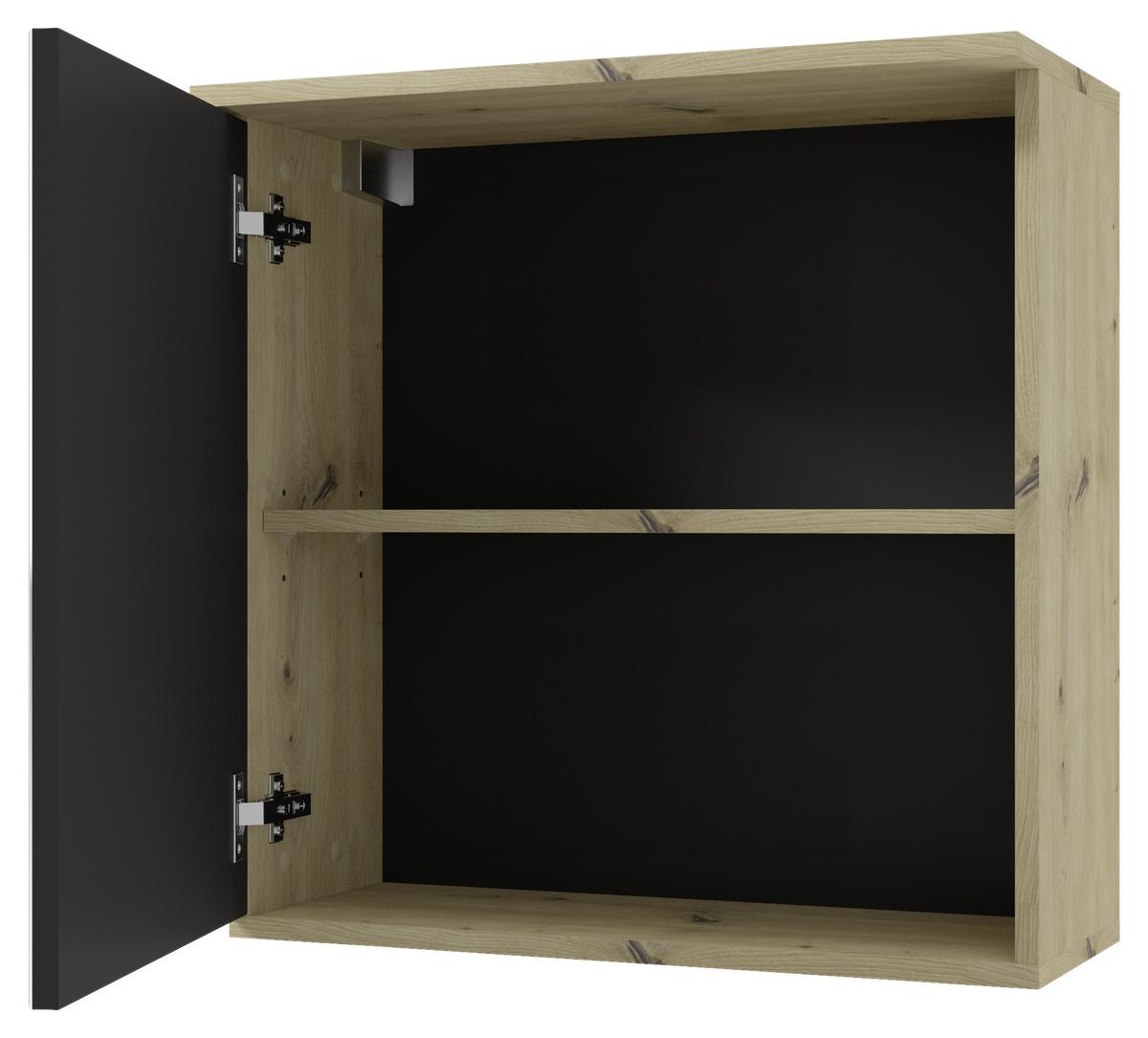 Spiegelschrank Amora Eiche Artisan Dekor 1-Türig - Eichefarben, Basics, Glas/Holzwerkstoff (60/61/28cm) - MID.YOU