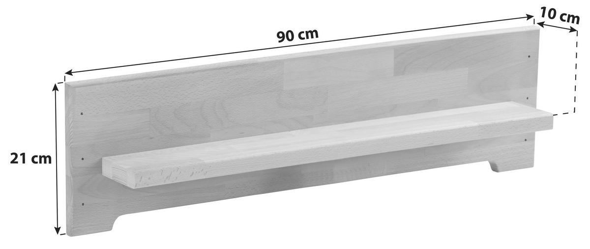Bettregal Elisabeth Buche Massiv B: 90 cm - Kernbuche, KONVENTIONELL, Holz (90/21/10cm)