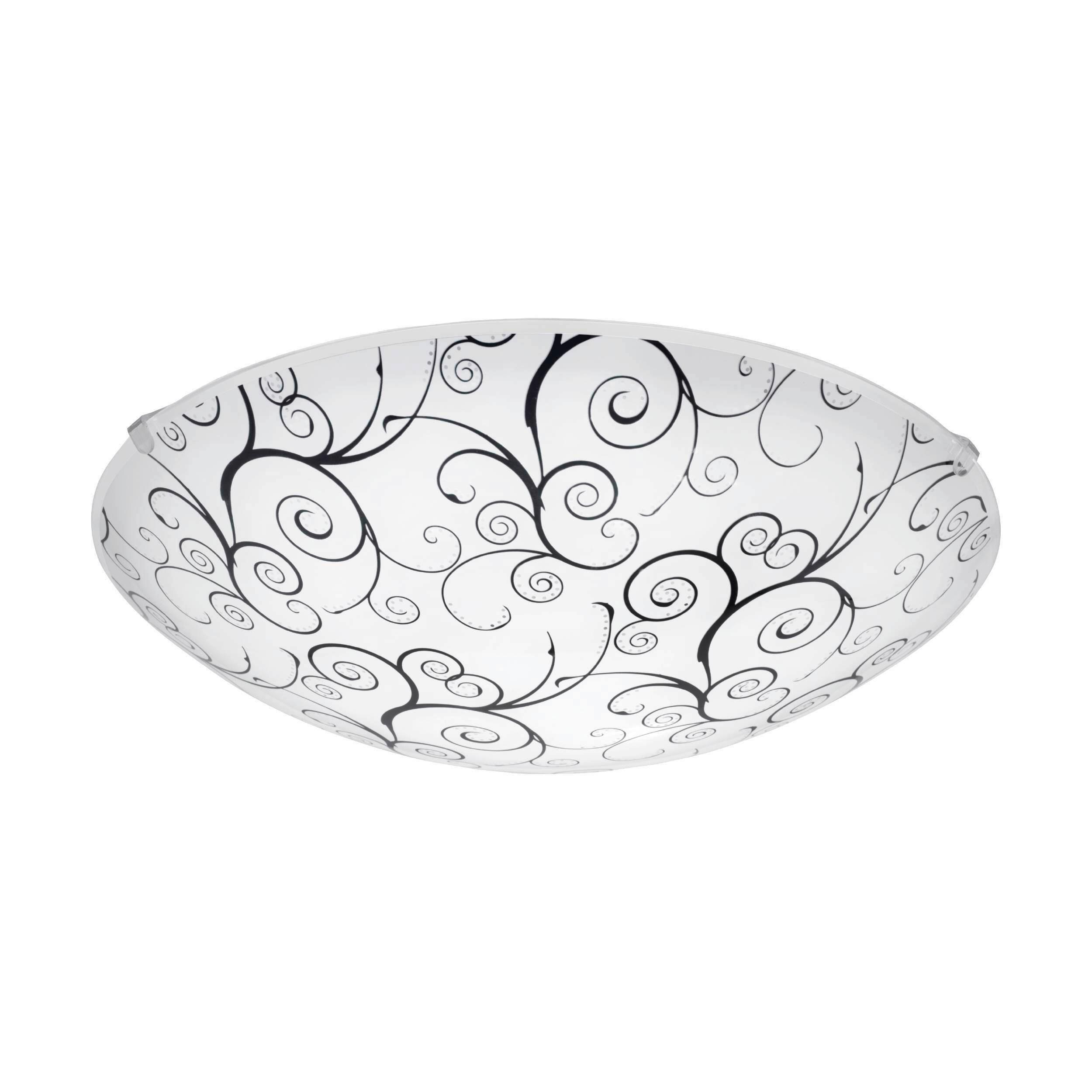 Deckenleuchte 96117_margitta 1 - Schwarz/Weiß, KONVENTIONELL, Glas/Metall (31,5/9,5cm) - Eglo