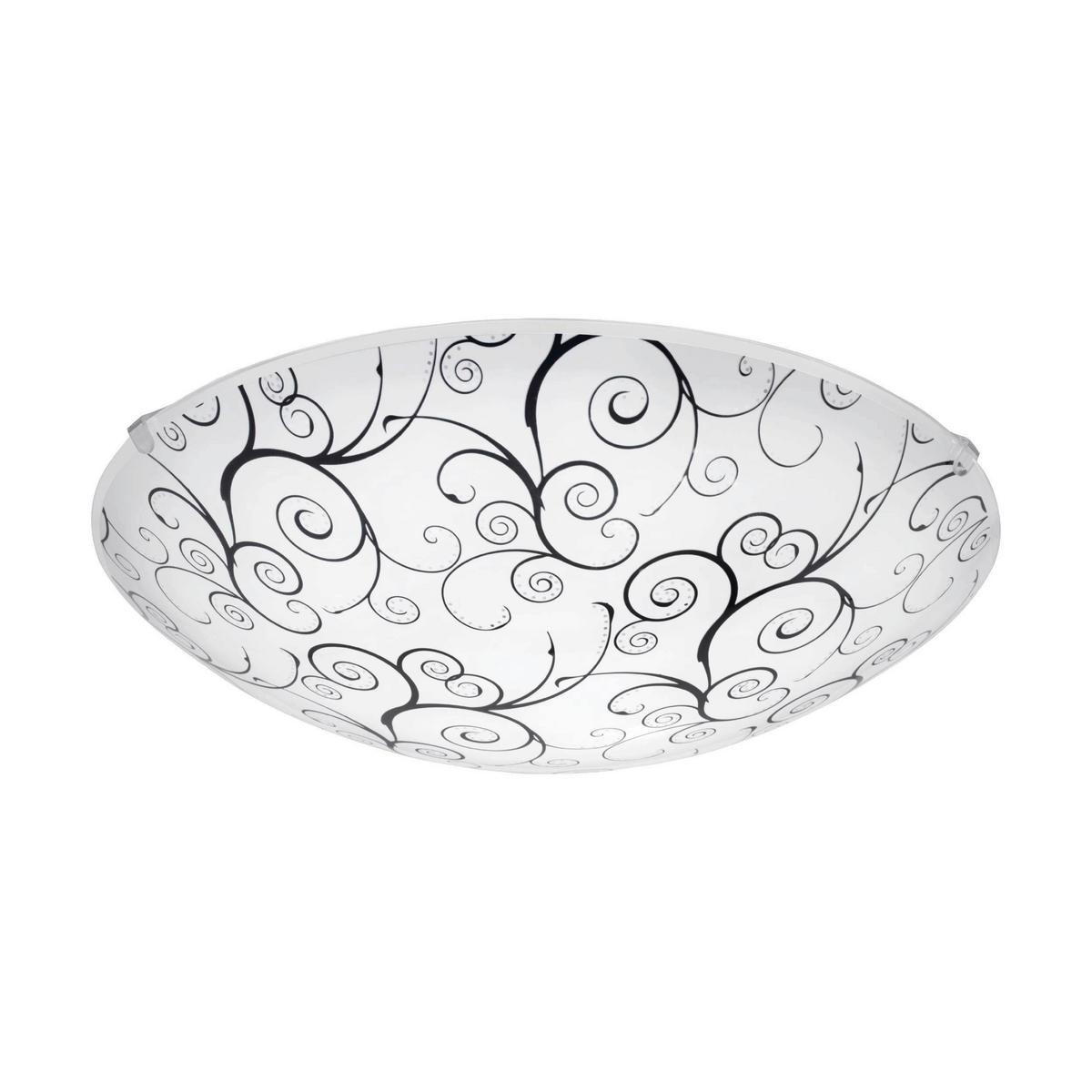 Deckenleuchte 96117_margitta 1 - Schwarz/Weiß, KONVENTIONELL, Glas/Metall (31,5/9,5cm) - Eglo