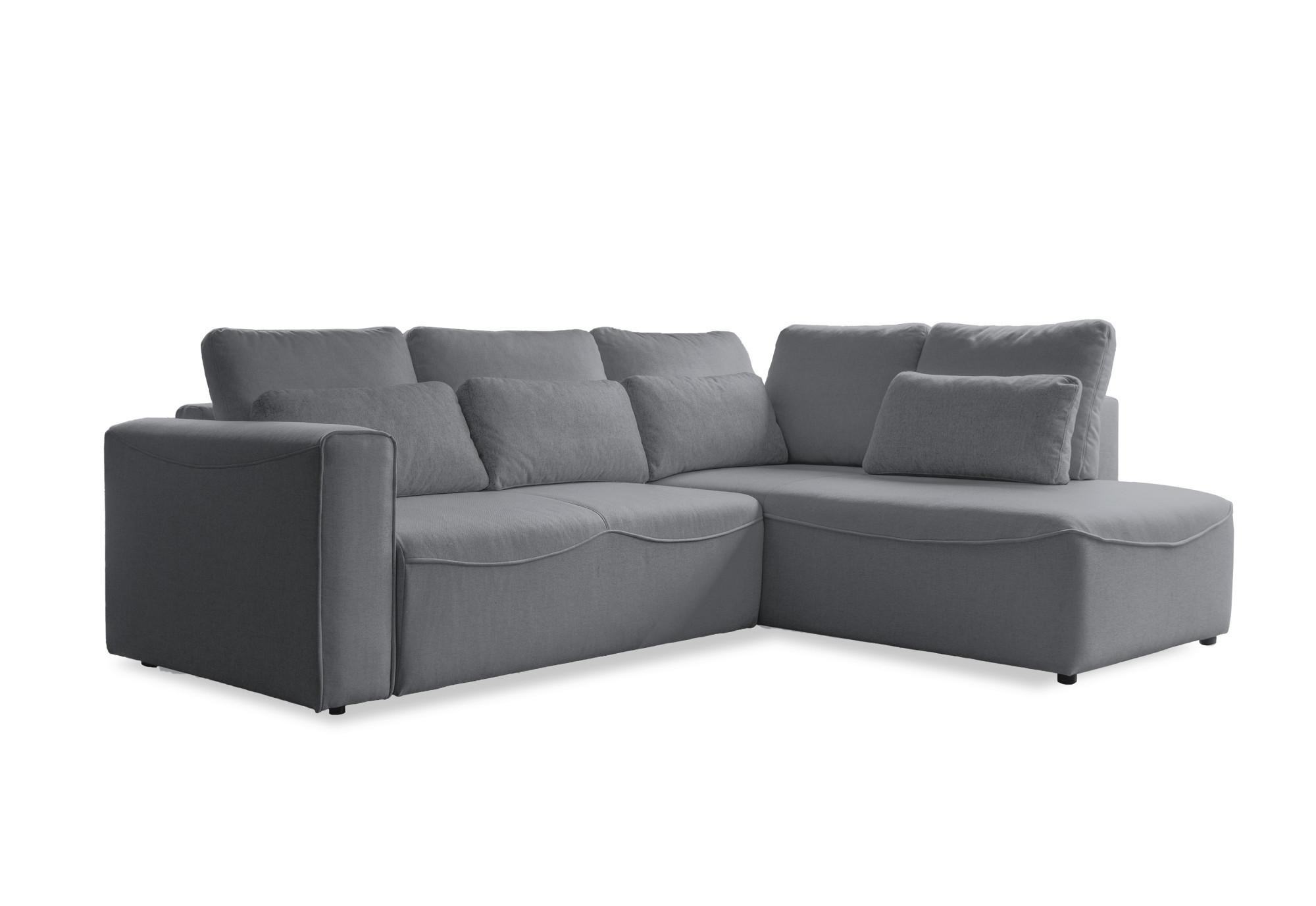 Rohová sedačka HOLLY L, oboustranná, šedá - šedá/černá, Design, dřevo/textil (257/93/210cm)