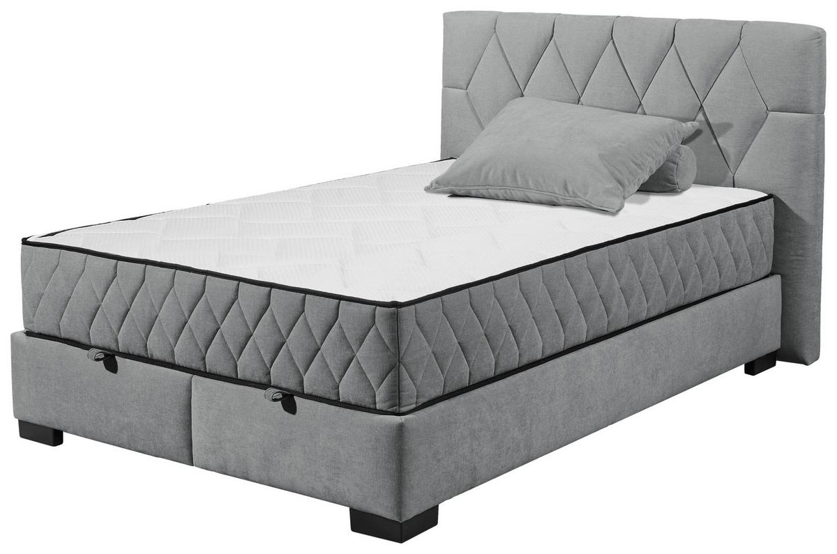 Boxbett Nagol B - Anthrazit/Schwarz, MODERN, Holzwerkstoff/Textil (140/200cm) - MID.YOU