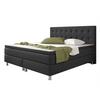 Boxspringbett Mit Topper 180x200 Köln - Anthrazit/Silberfarben, KONVENTIONELL, Textil (180/115/210cm) - MID.YOU