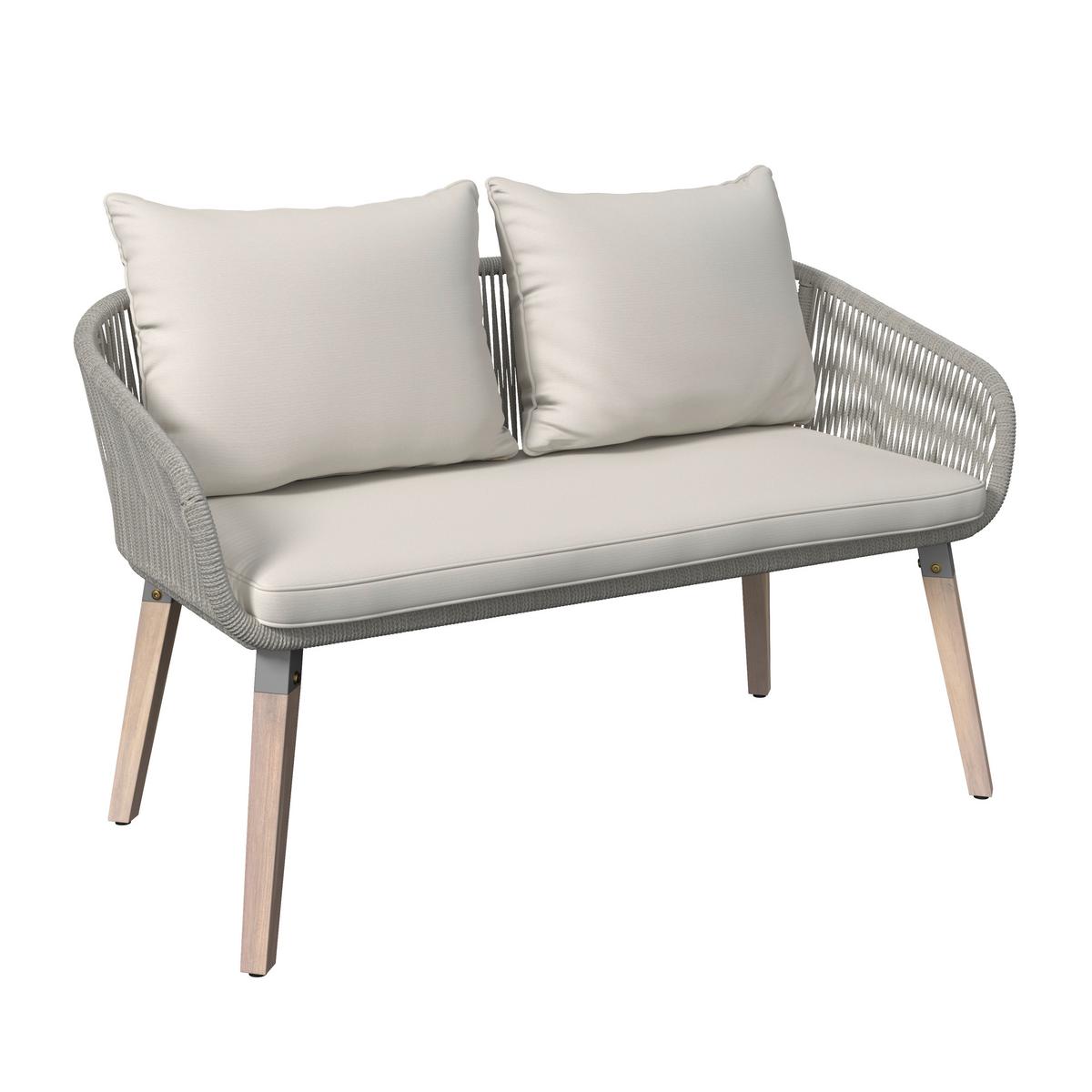 TERASOVÁ SEDACIA SÚPRAVA ELODIE - hnedá/čierna, Modern, drevo/textil - Bessagi Garden