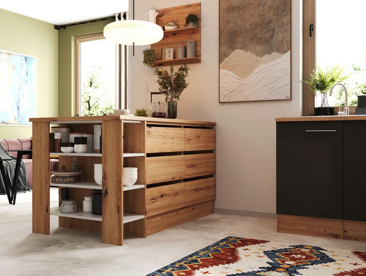 Eckküche Hilde Winkelküche 310 cm - Wildeiche/Grau, Design, Holzwerkstoff (310/172cm) - Respekta