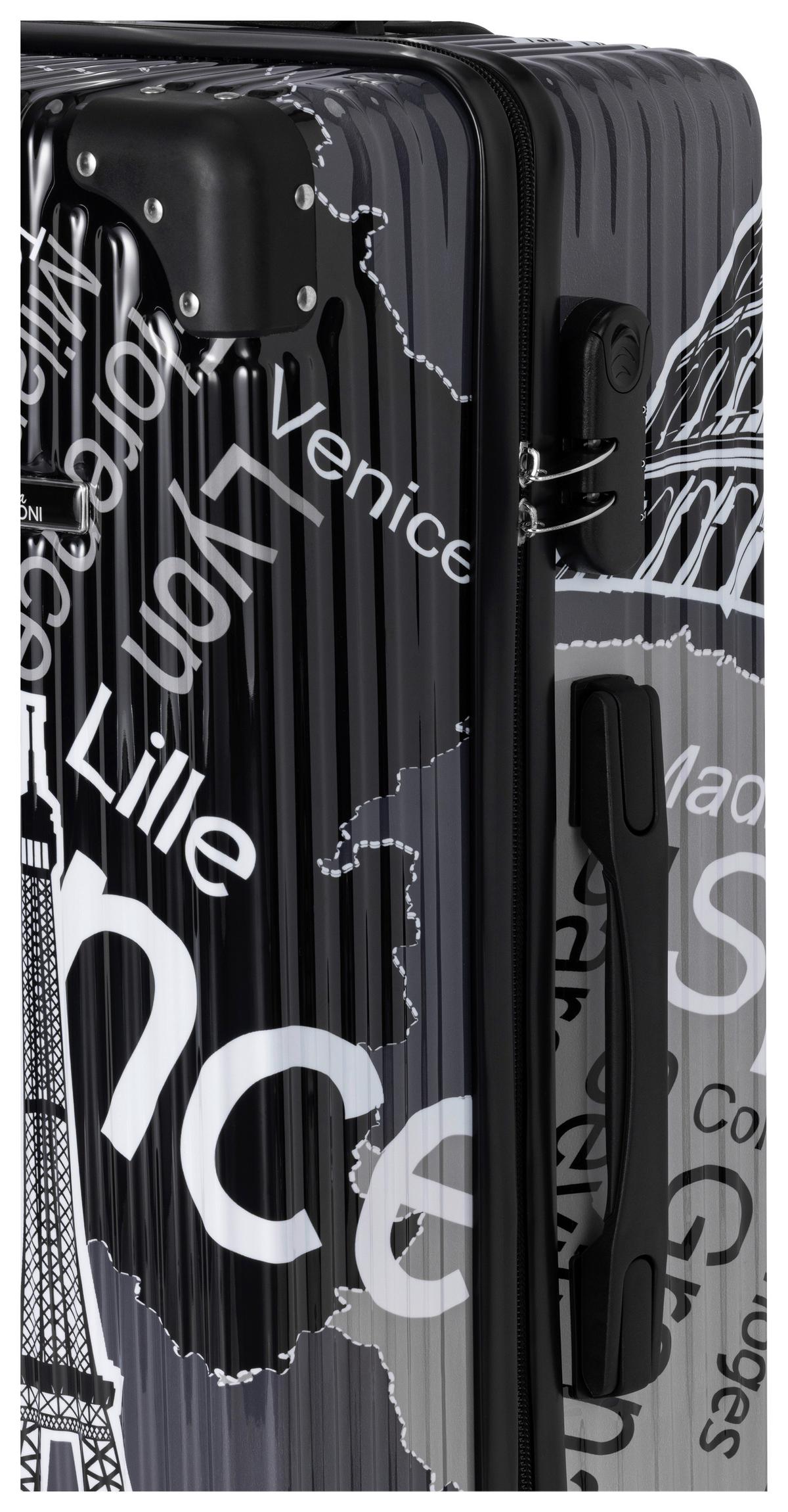 Reisekofferset Hilde - Schwarz/Grau, KONVENTIONELL, Kunststoff/Textil - Luca Bessoni