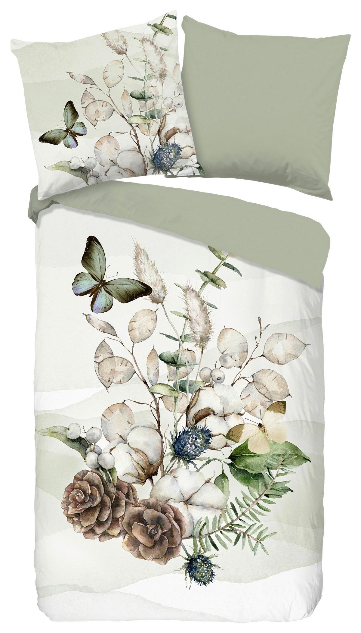 Wendebettwäsche Marjan Grün 155x220 Cm - Grün, Design, Textil (155/220cm)