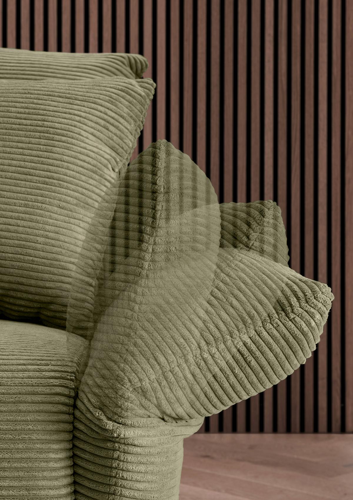 2-Sitzer-Sofa Vanilla Olivgrün, B: 163 cm - Schwarz/Olivgrün, Design, Textil (163/97/102cm) - Livetastic