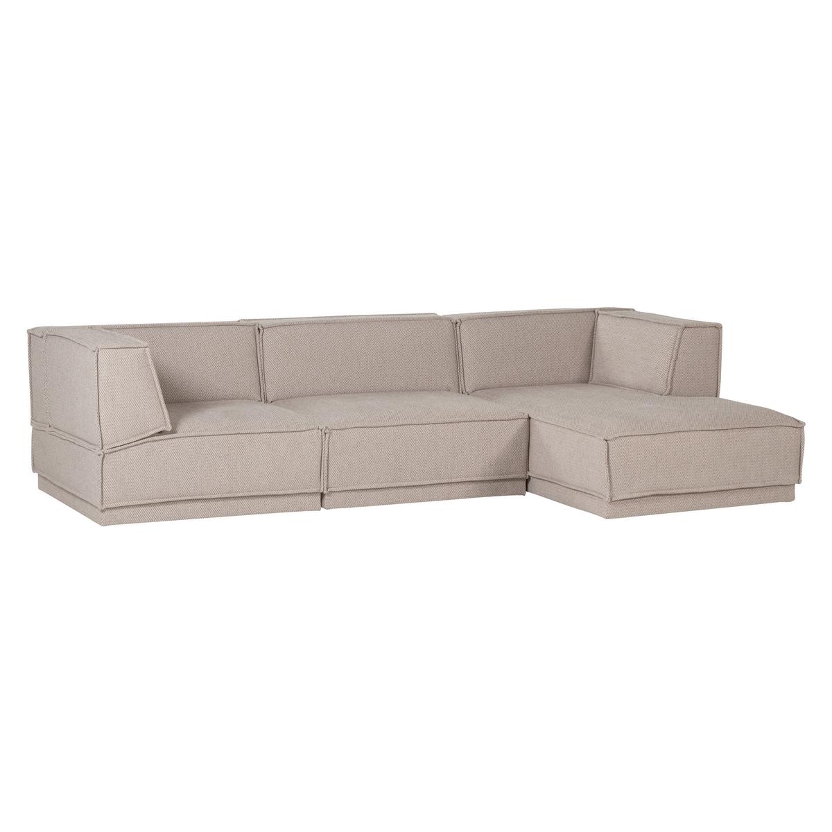 ECKSOFA Manu Naturfarben 286x160cm - Schwarz/Naturfarben, MODERN, Textil (286/160cm) - Livetastic