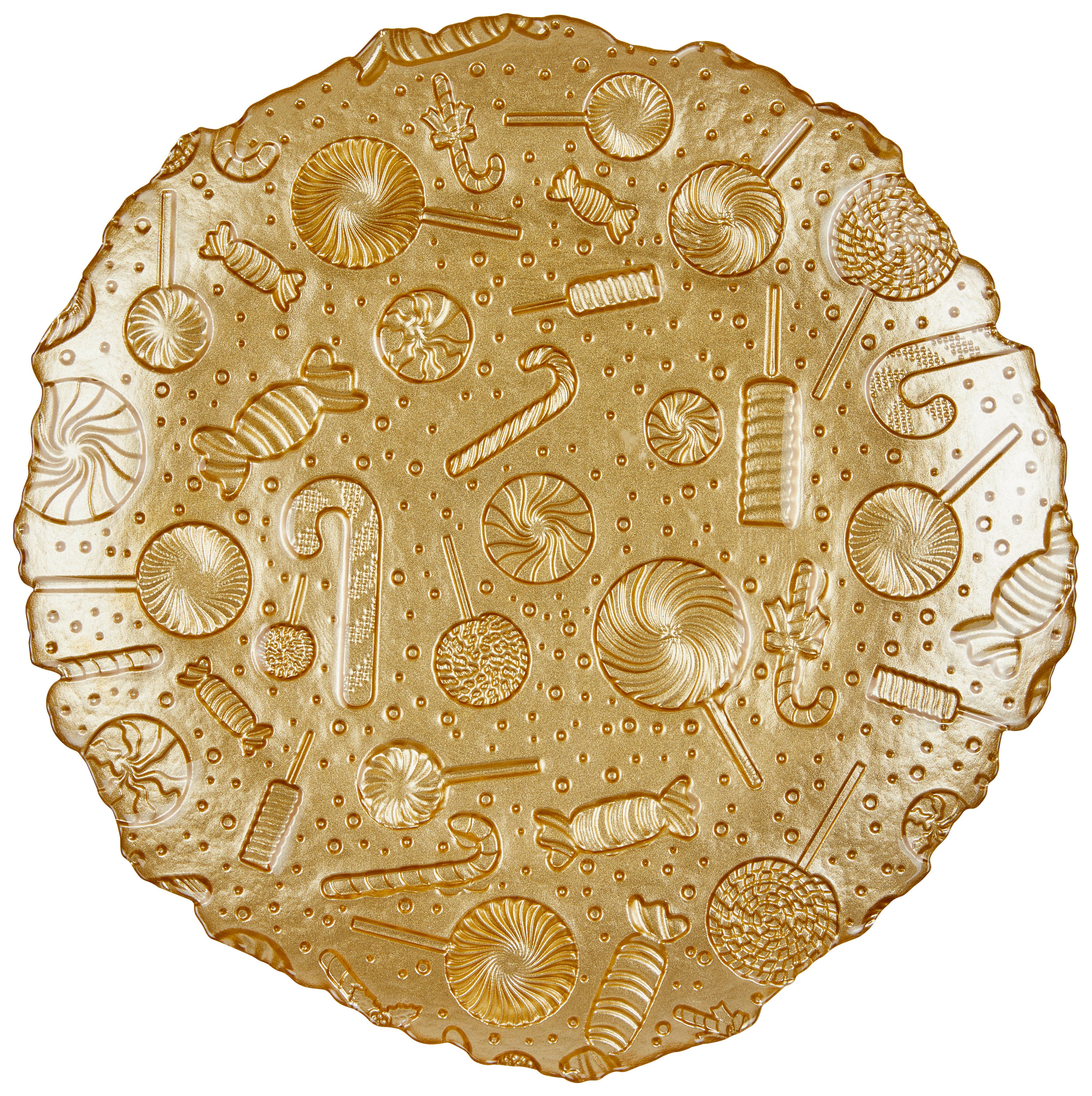 Teller aus Glas Goldfarben Davina  D: ca. 28 cm - Goldfarben, ROMANTIK / LANDHAUS, Glas (28cm) - James Wood