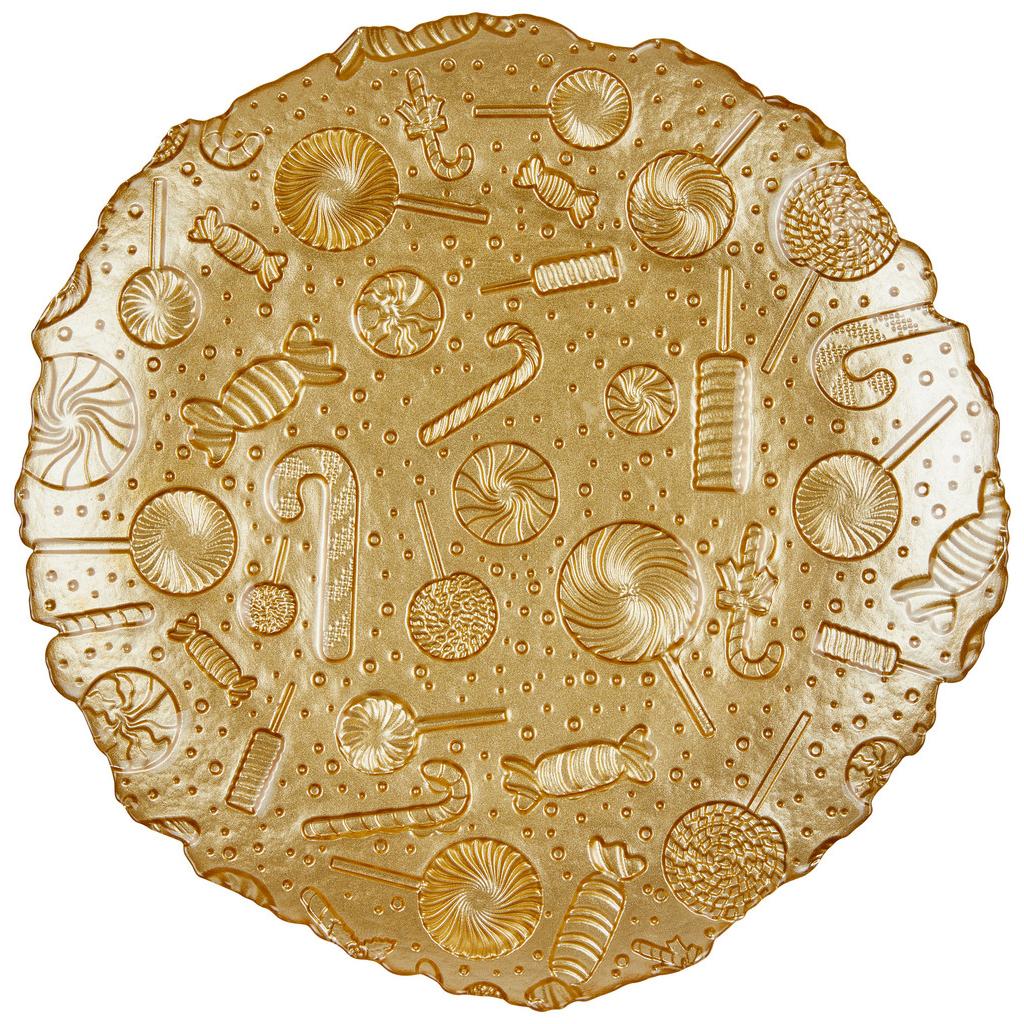 Teller Aus Glas Goldfarben Davina  D: Ca. 28 Cm
