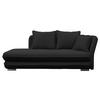 Liege Latte Schwarz inkl. Bettkasten Ottomane Rechts - Silberfarben/Schwarz, Design, Textil (224/84/99/107cm) - MID.YOU