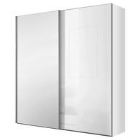 Schwebetürenschrank Lumos Weißglas Mit Spiegel, B: 200cm - Weiß, Trend, Glas/Holzwerkstoff (200/222/68cm) - Luca Bessoni