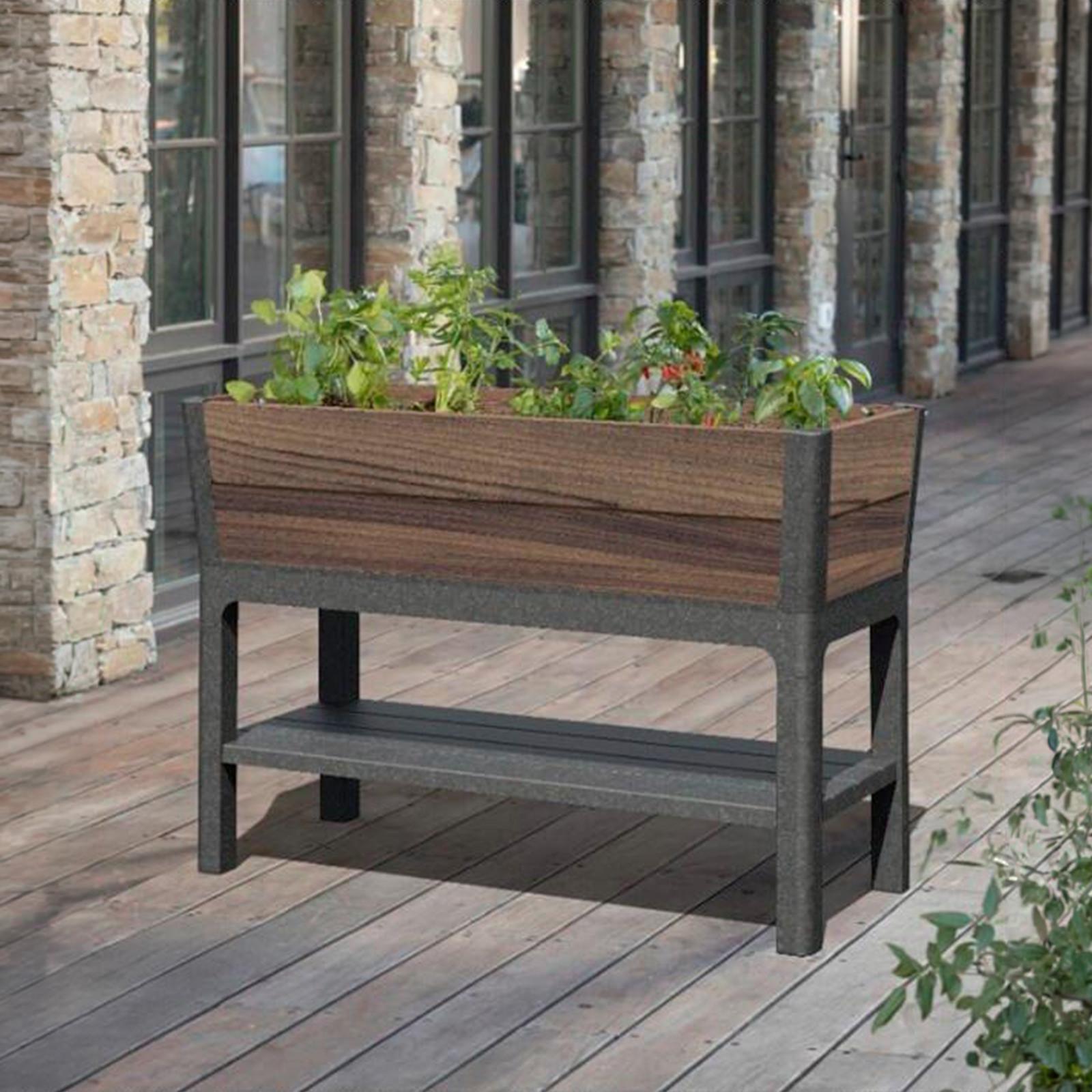 Hochbeet Keter Hochbeet - Walnussfarben/Graphitfarben, Basics, Kunststoff (113,0/46,6/18,5cm)