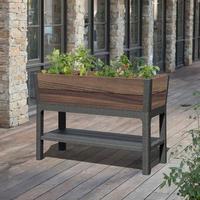 HOCHBEET KETER HOCHBEET - Walnussfarben/Graphitfarben, Basics, Kunststoff (113,0/46,6/18,5cm)