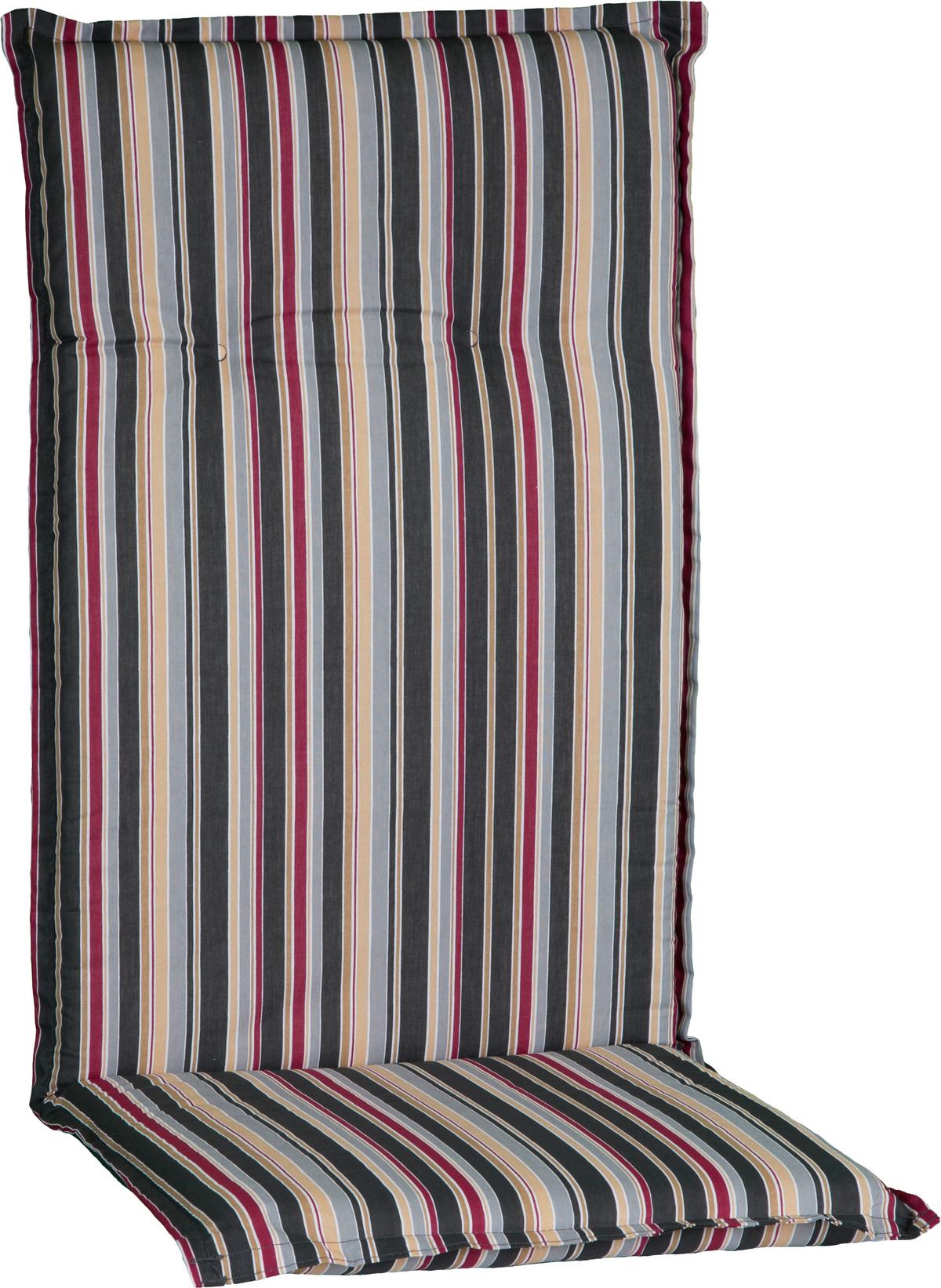 Sesselauflage Hochlehner Bunt Gestreift - Multicolor, Basics, Textil (117/46/4cm)