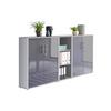 Office Edition B: 213 cm Grau/Anthrazit - Anthrazit Hochglanz/Grau, MODERN, Holzwerkstoff (213/114/33cm) - MID.YOU