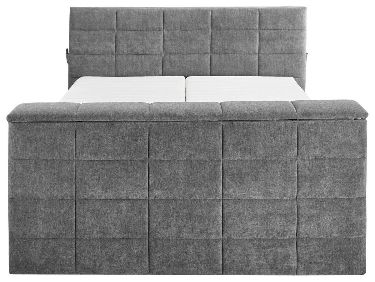 Boxspringbett mit Topper 180x200 cm Denver - Grau, KONVENTIONELL, Textil (180/200cm) - Carryhome