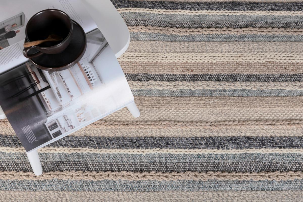 Hochflorteppich Gudha - Blau/Beige, LIFESTYLE, Textil (200/300cm) - P & B