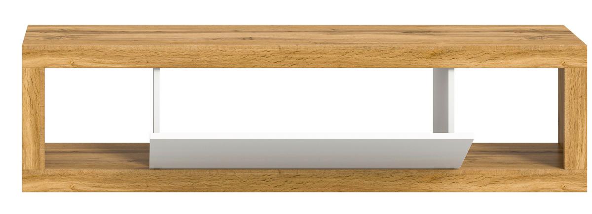 Lowboard Tango Weiß/eiche Dekor B:150cm - Eiche Wotan/Weiß, Design, Holzwerkstoff (150/39/30cm) - MID.YOU