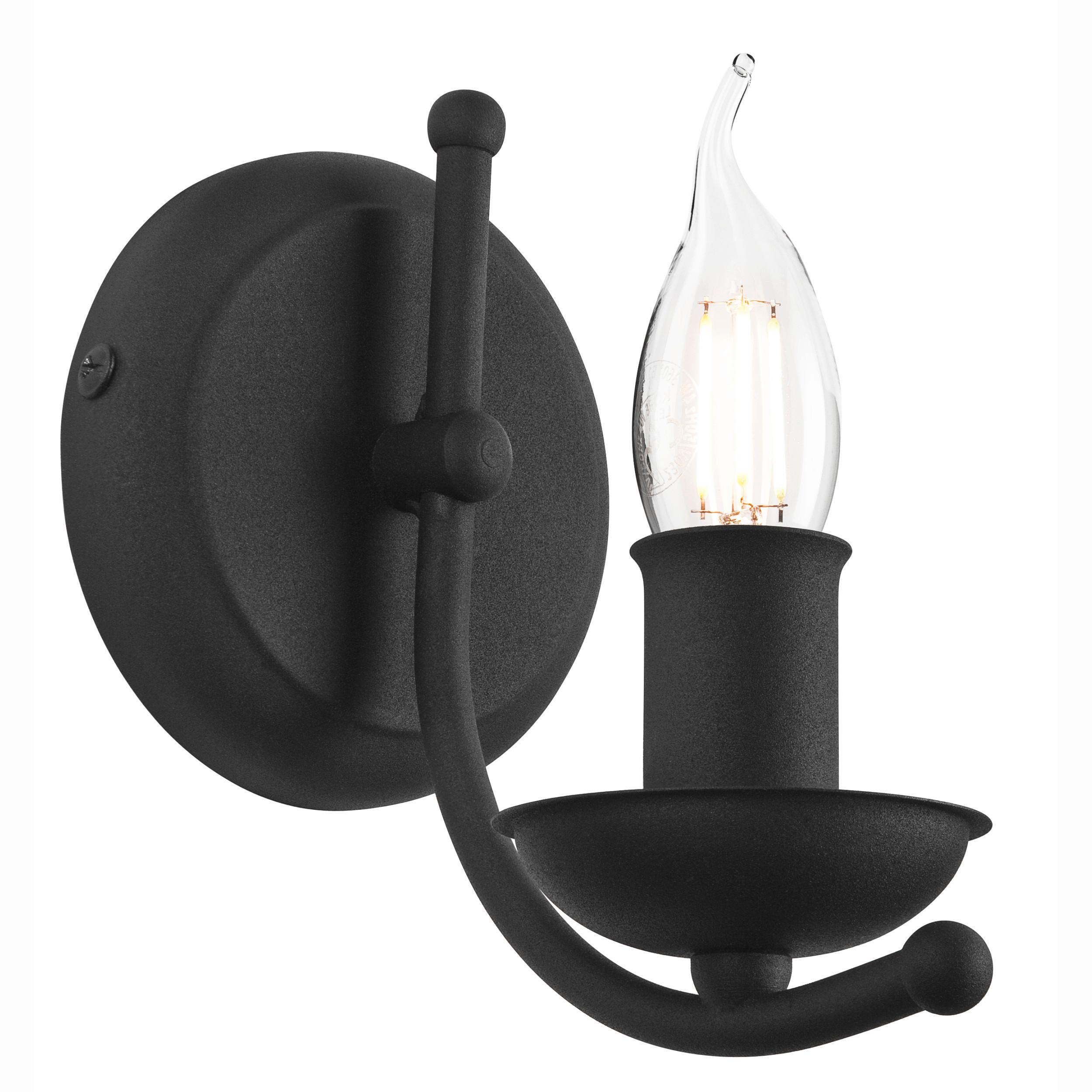 Wandleuchte 44132 Lucy - Schwarz Hochglanz, KONVENTIONELL, Metall (17/18cm)