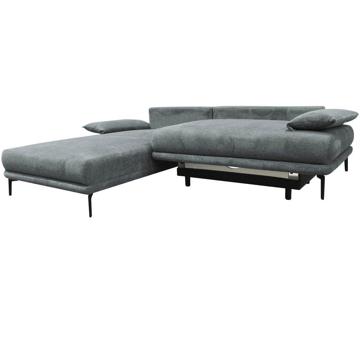 Ecksofa mit Bettkasten Lagacy 192x260 cm Webstoff Grau - Schwarz/Grau, Design, Textil (192/260cm) - MID.YOU